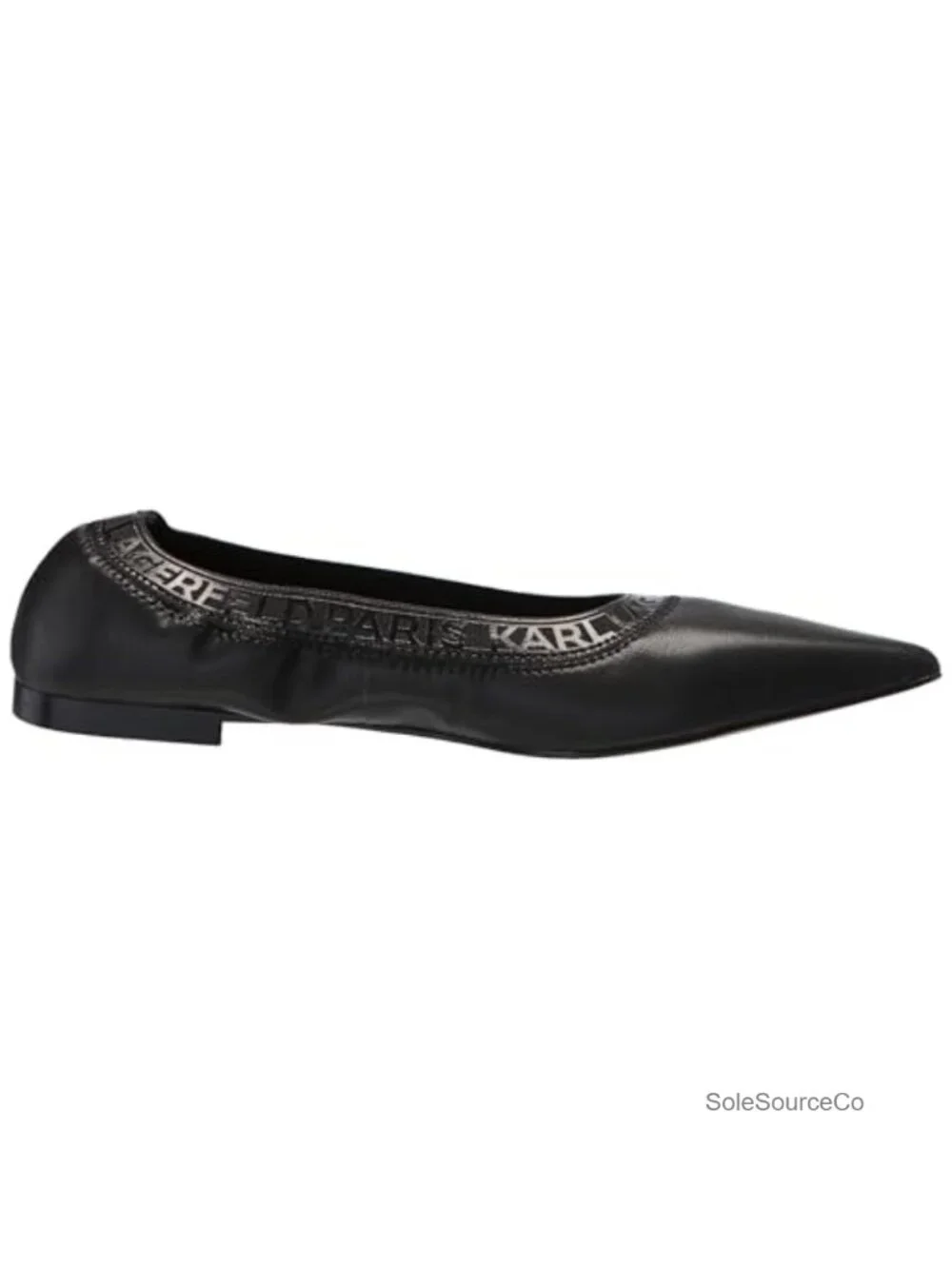 KARL LAGERFELD VINETTE POINTED TOE BALLET FLAT FAUX LEATHER